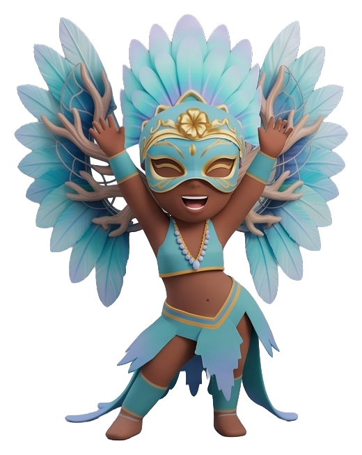 Aqua, cyan feathered masquerader