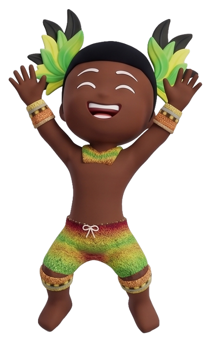 Jungle King, leaf-crowned character